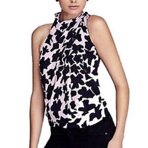 Diane von Furstenberg pink & black Dove Silk Mock Neck Too Size 0